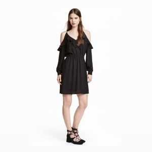 H&M Divided Black Cold Shoulder Dress